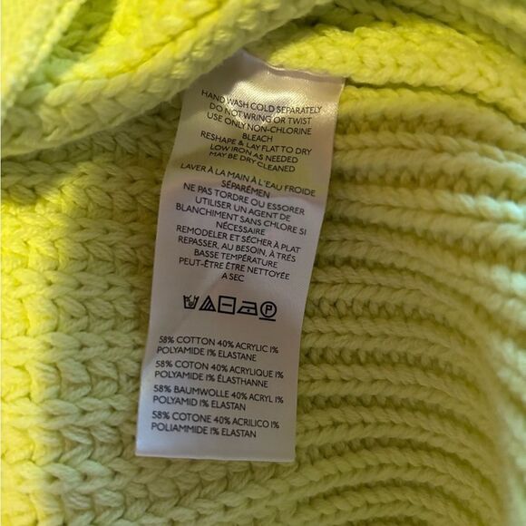 New free people swim too deep cardigan sweater green yellow - Picture 5 of 7